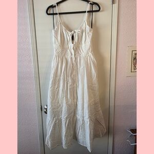 Forever 21 White Button-Front Midi Dress